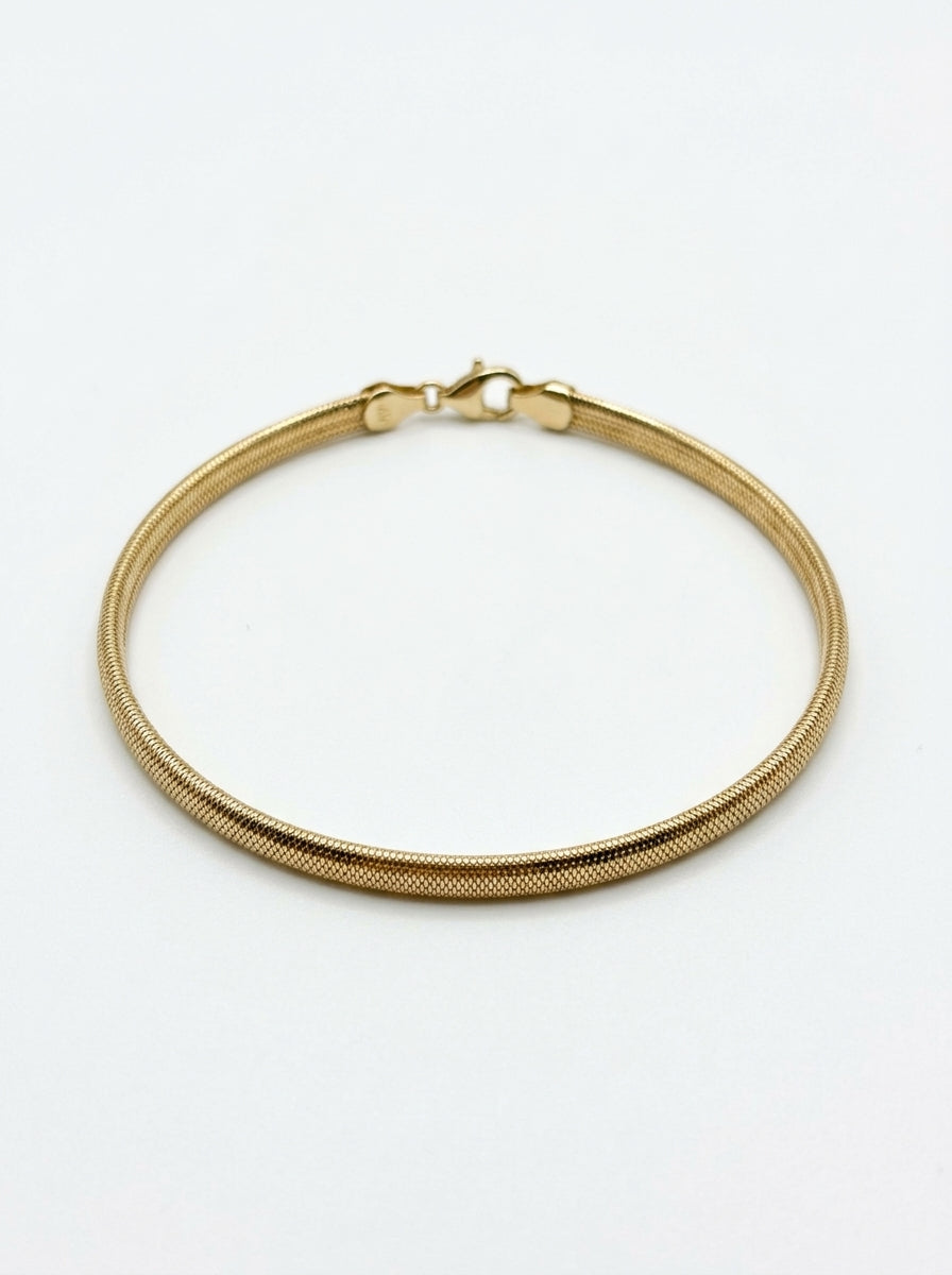 Pulsera de oro 14k diseño tipo panza de víbora flexible 5930 - 18 cm