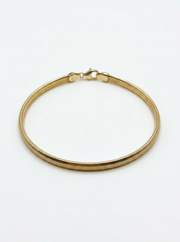 Pulsera de oro 14k diseño tipo panza de víbora flexible 5930 - 18 cm