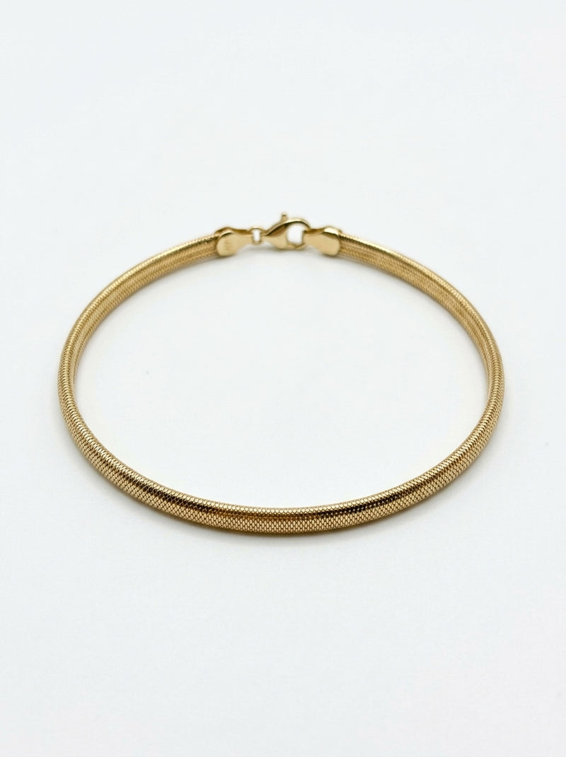 Pulsera de oro 14k diseño tipo panza de víbora flexible 5930 - 18 cm