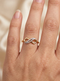 Anillo de oro 14k diseño de infinito con diamantes naturales Mod LM5294