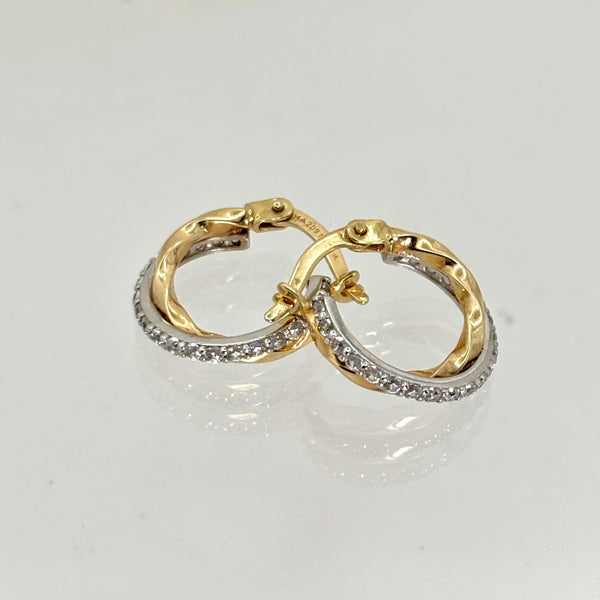 Arracadas bicolor de oro 14k