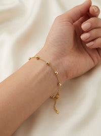 Pulsera de oro 10k diseño de bolitas Mod 5376 - 18 cm