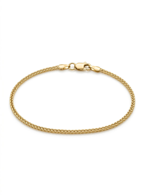 Pulsera de oro  14k tejido espiga Mod 5455 - 18 cm
