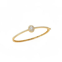 Brazalete de oro 14k con circonias - 17 cm