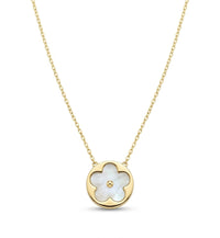 Gargantilla de oro 14k diseño de flor de madre perla Mod. LM5287 - 45 cm