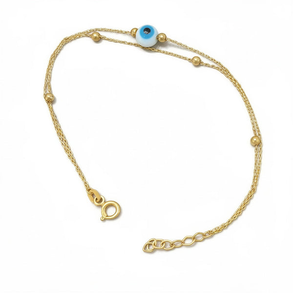 Pulsera de oro 14k de ojo turco Mod. TR1418 -18 cm