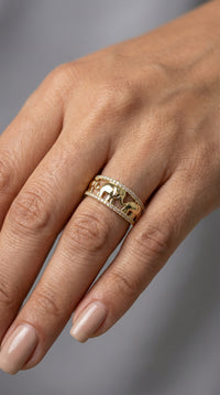 Anillo de elefantes de oro 10k