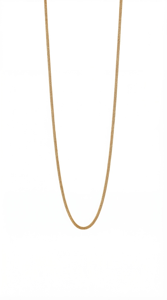 Cadena de oro 14k tejido espiga - 1 mm