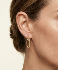 Aretes de oro 14k diseño de eslabones Mod LM5243