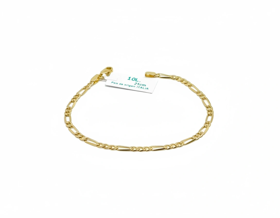 Pulsera 3x1 de oro 10k en medida para caballero Mod.2130