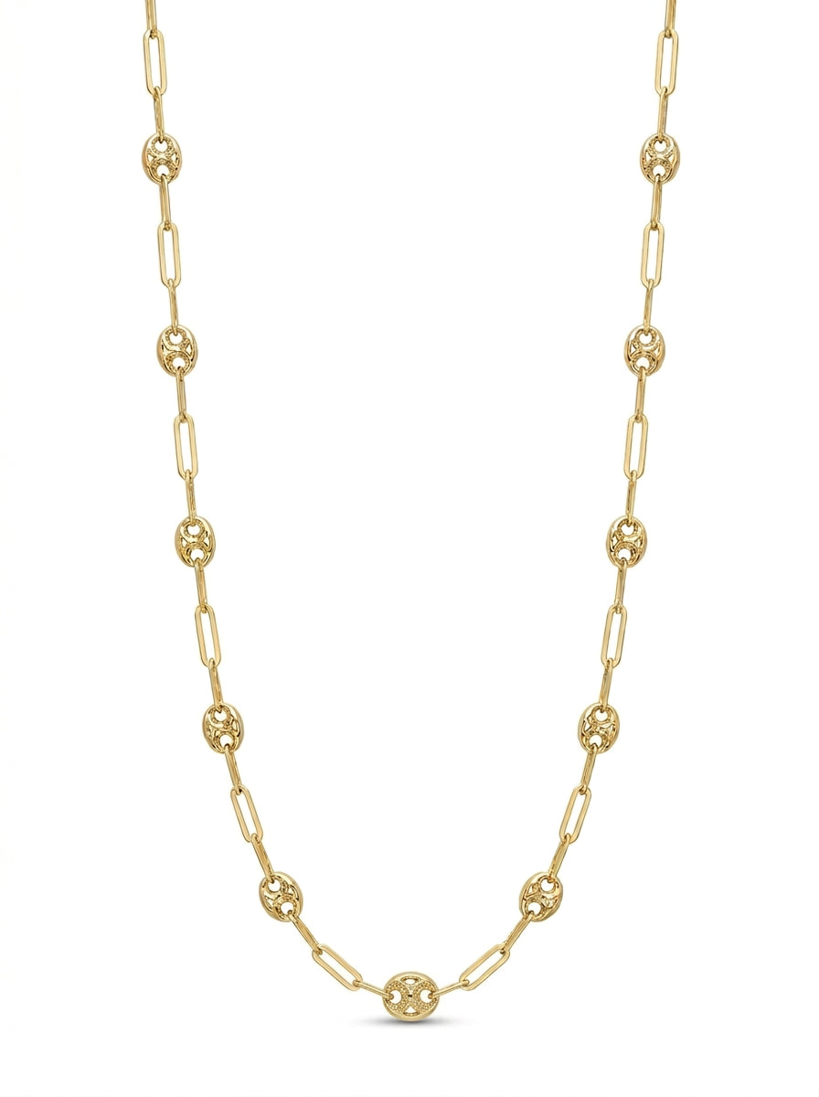Gargantilla de oro 10k tipo diseñador Mod LM5166- 45 cm