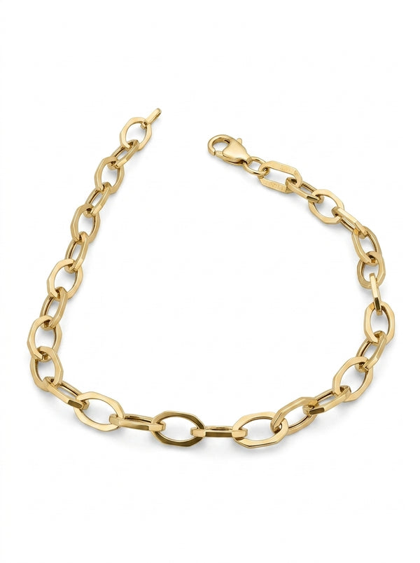 Pulsera de oro 14k diseño de eslabón Mod LM5107 - 18 cm
