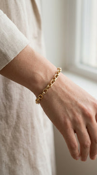 Pulsera de Eslabones Ovalados en Oro amarillo 14K LM5067 - 18 cm