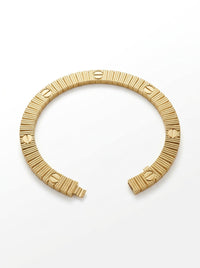 Brazalete de oro amarillo 10k tipo diseñador mod 5877 - 18 cm x 6.5mm