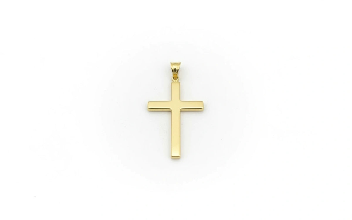 Dije cruz minimalista en oro 10k