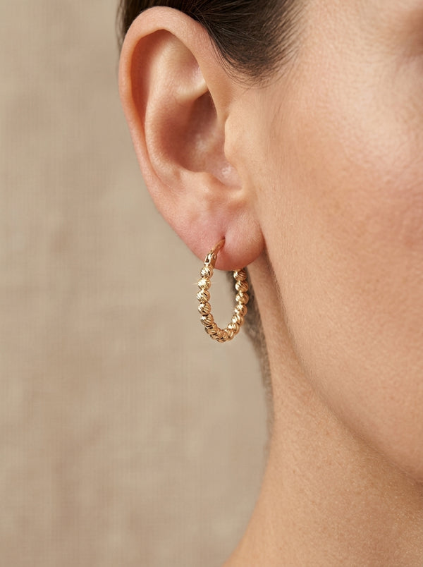 Arracadas de oro 14k diseños de bolitas Mod 5556 - 1.3 cm