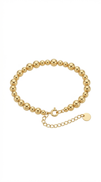 Pulsera de oro 14k de bolitas huecas Mod. LM5053 -18 cm