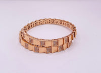 Brazalete de oro rosa 14k sólido diseño de serpiente tipo diseñador Mod 5545 - 18 cm