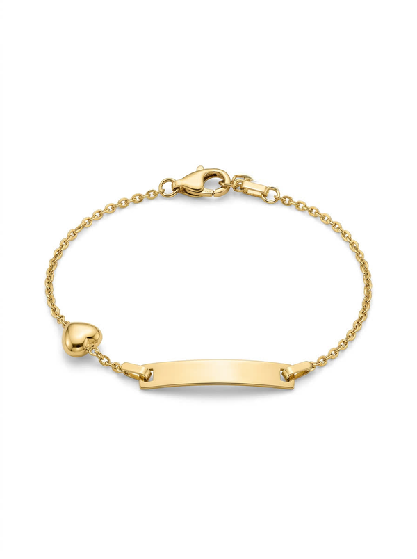 Esclava de oro 14k diseño de corazón kids Mod LM5364 12/14 cm