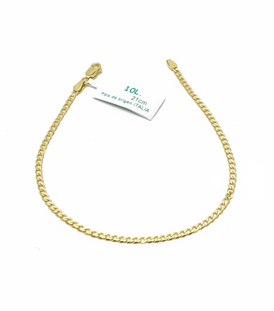 Pulsera barbada en oro 10k medida para Caballero Mod.2222