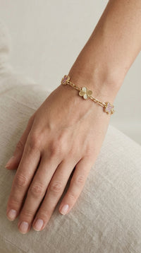 Pulsera de oro 14k con mariposas Mod. 5013 - 18 cm