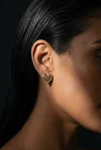Aretes de Corazón Calada 14k