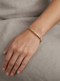 Aro delgado de oro 14k tipo diseñador hueco Mod LL5170 - 18 cm x 3 mm