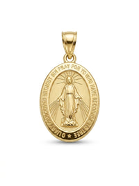 Medalla de oro 14k diseño de la virgen milagrosa Mod LM533 - 2 cm