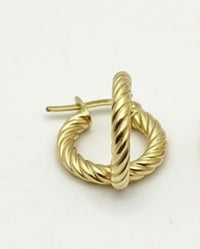 Arracadas de Oro 14k infladas de Diseño Torzal con Grecas mod. 1511