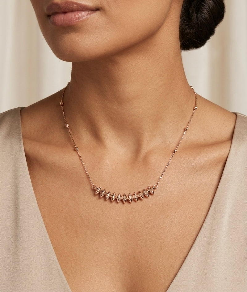 Gargantilla de oro rosa 14k tipo diseñador mod 5710