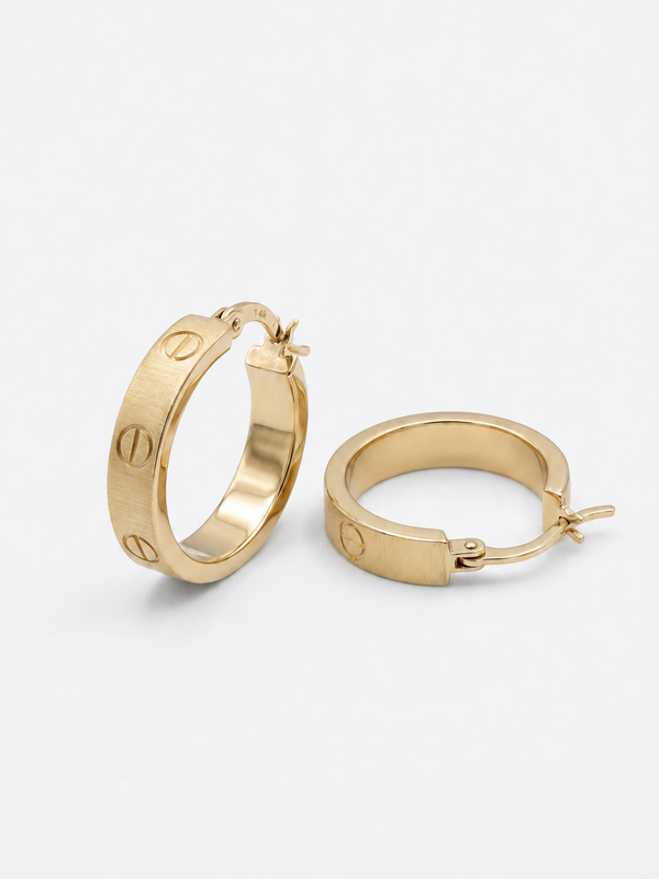 Arracadas de oro 14k tipo diseñador Mod 5689