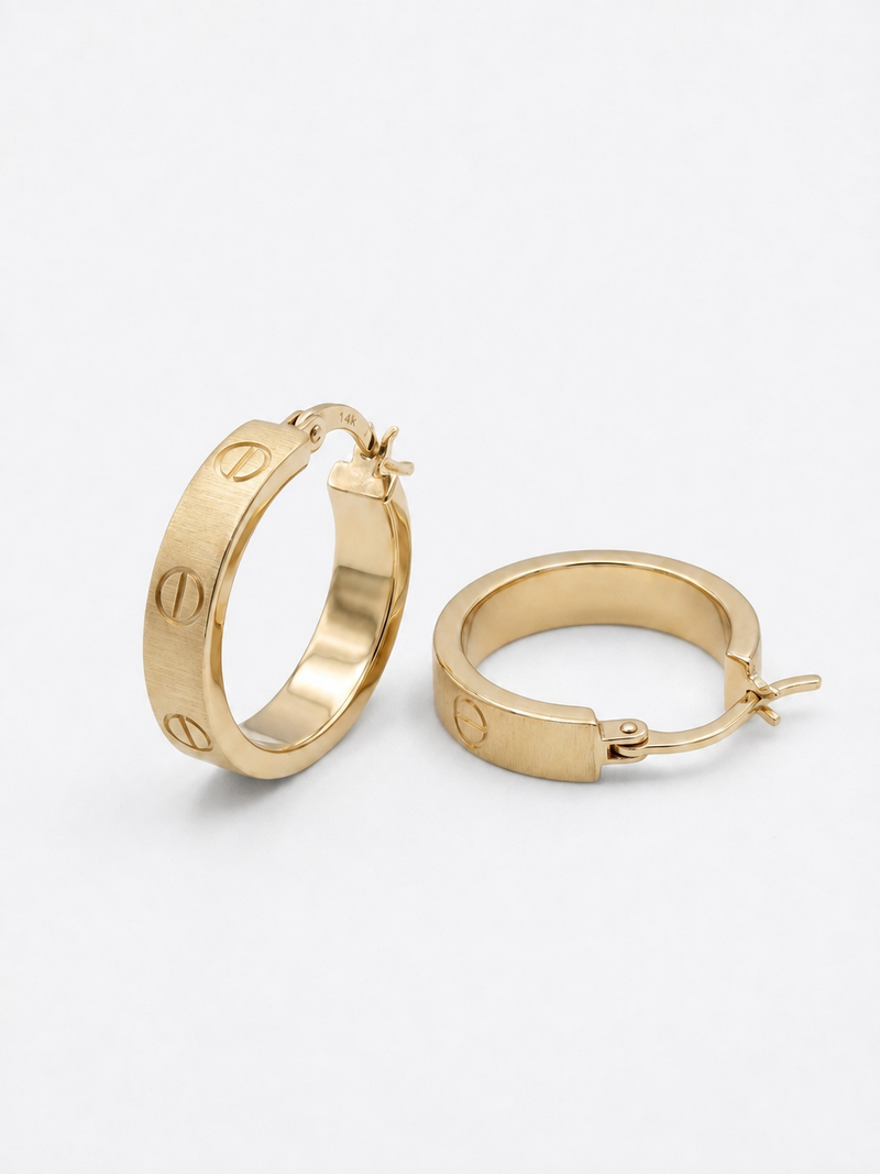 Arracadas de oro 14k tipo diseñador Mod 5689