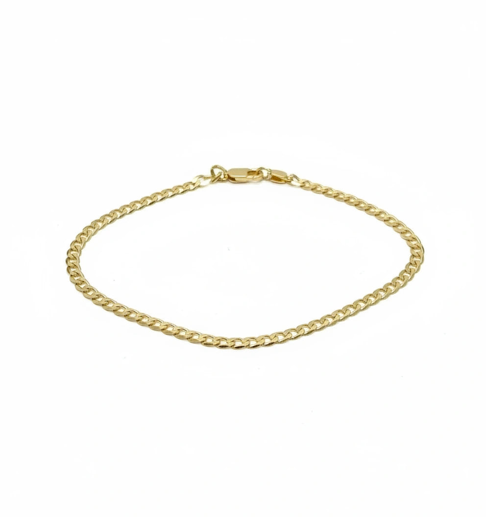 Pulsera barbada de oro 10k medida para dama Mod. 3030