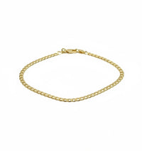 Pulsera barbada de oro 10k medida para dama Mod. 3030