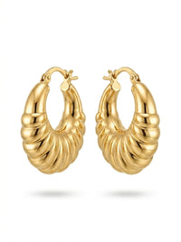 Arracadas de oro 14K diseño concha marina Mod LM5420 - 2 cm