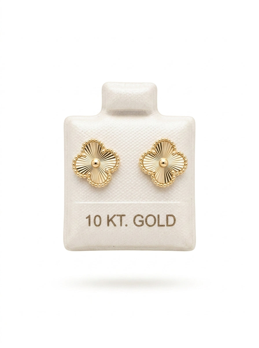 Broquel de oro 10k delgado tipo diseñador (de bolitas) Mod 5644