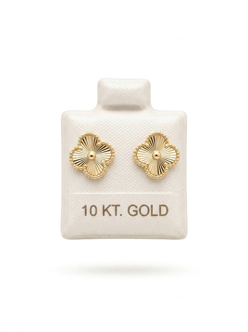 Broquel de oro 10k delgado tipo diseñador (de bolitas) Mod 5644