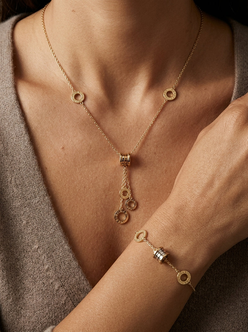 Set de oro 14k tipo diseñador Mod 5939
