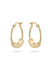 Huggies de oro 14k diseño liso de arillo Mod LM5396 - 2 cm