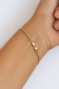 Pulsera barbada de oro 10k medida para dama Mod. 3030