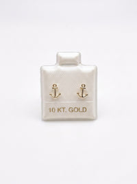 Broquel de oro 10k diseño anclas Mod LM5188 ( de bolitas)