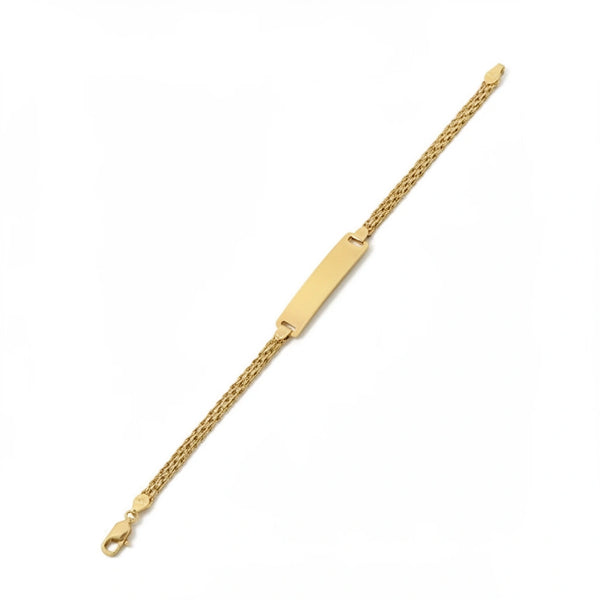 Esclava de oro 14k tejido Bismark hueca kids  14 cm
