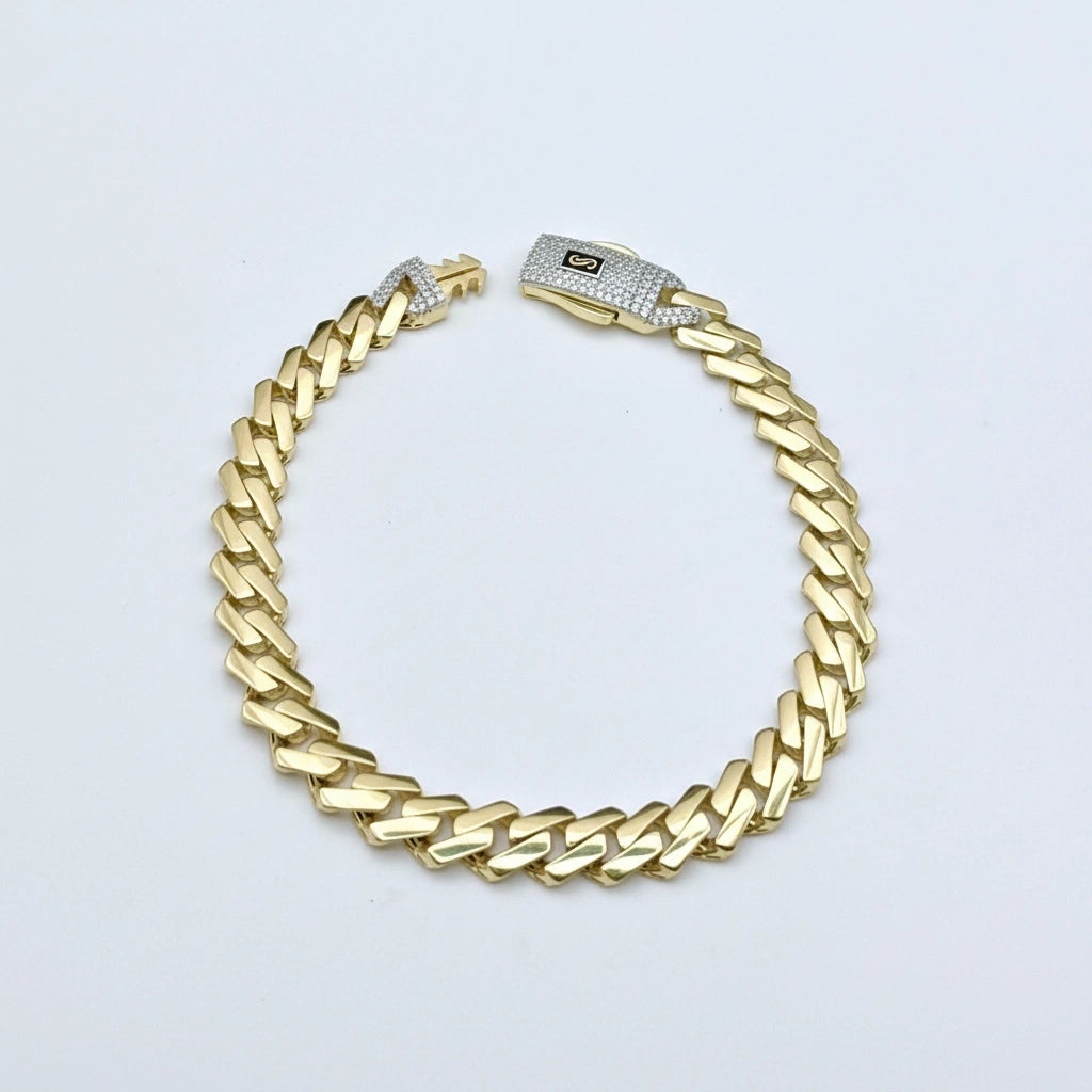 Pulsera de diseñador de oro 14k Edge
Plain / Pavé Lock Mod. 4821117