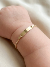 Esclava kids de oro 14k tejido 3x1 ultra delgada Mod 5463 - 14 cm