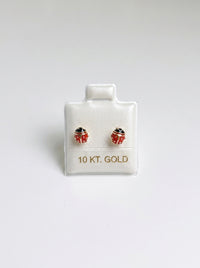 Broquel de oro 10k de Catarina esmaltada chica (de bolitas) LM5204