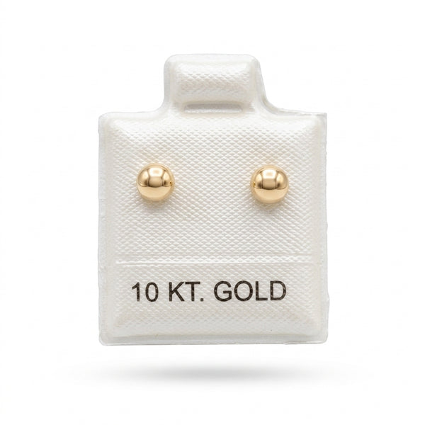 Broquel de oro 10k delgado diseño de luneta lisa pequeña (de bolitas) Mod 5659