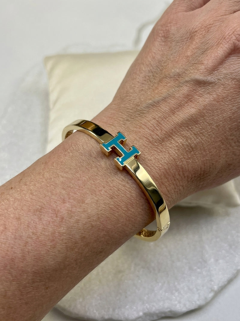 Brazalete de oro rosa 14k tipo diseñador mod 5754 - 18 cm
