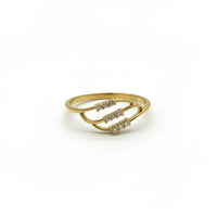 Anillo onda de luz de oro 14k