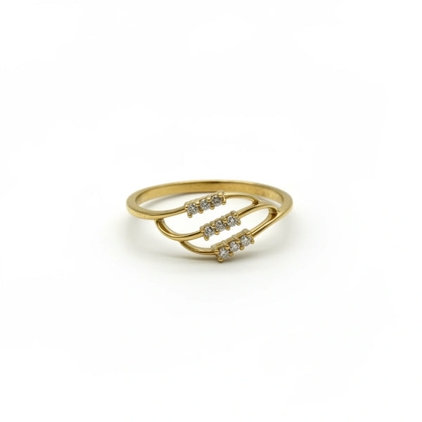 Anillo onda de luz de oro 14k