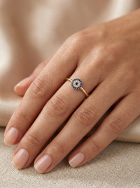 Anillo de oro 14k diseño de flor mod 5590
